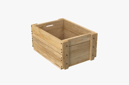 Preview: Rustic Wooden Produce Crate with Handles