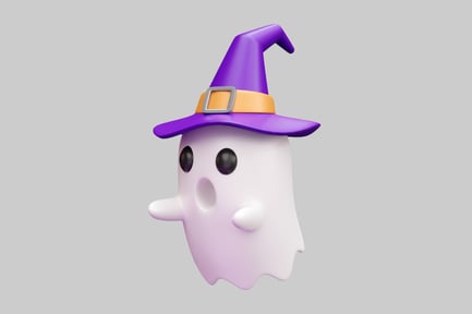 Preview: Halloween Ghost With Witch Hat