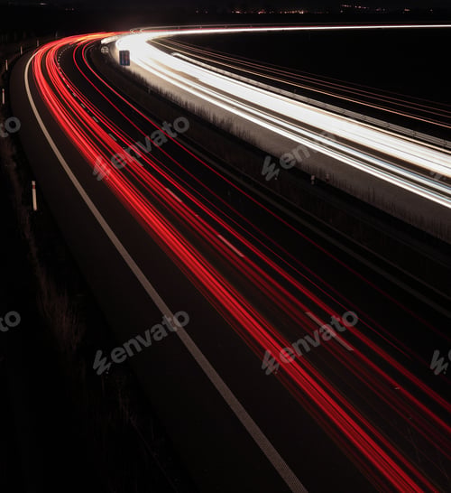 Preview: Night highway (Cars in a rush moving fast on a highway (speedwa