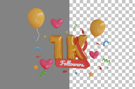Preview: 1K Follower 3D Icon