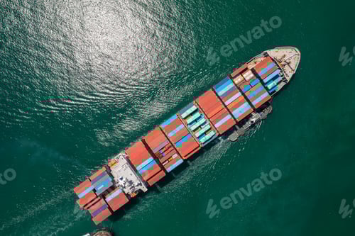 Preview: Cargo Ship Entering Busy Container Port
