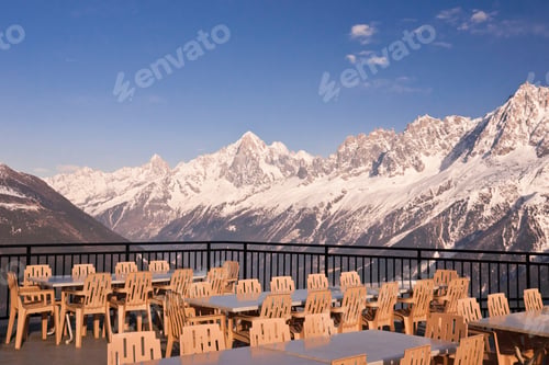 Preview: Cafe in mountains Chamonix, France