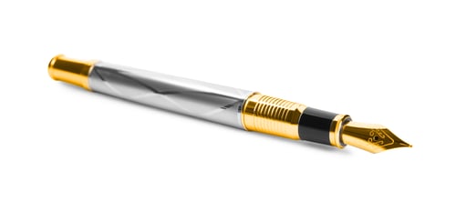 Preview: Beautiful fountain pen with ornate nib isolated on white