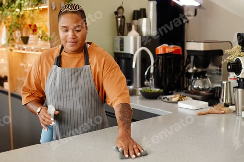 Preview: Restaurant Worker Wiping Off Dust