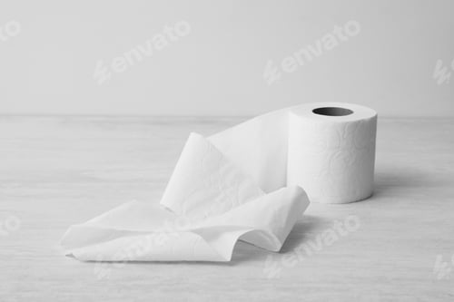 Preview: Soft toilet paper roll on light background