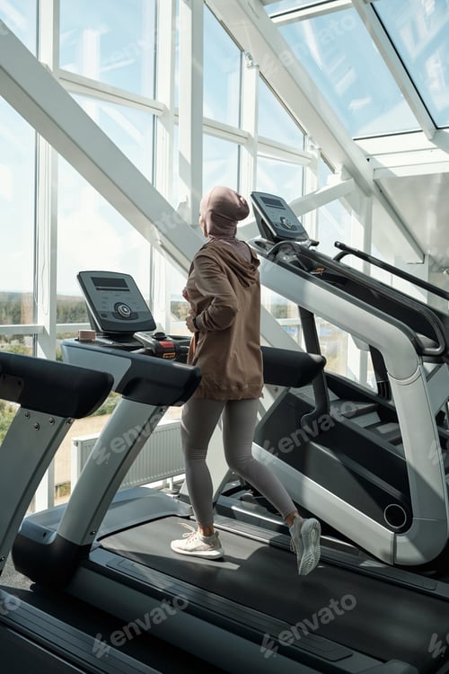 Preview: Unrecognizable Muslim Woman Running