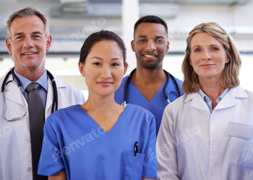 Preview: Theyll take good care of you. Portrait of a diverse team of medical professionals.