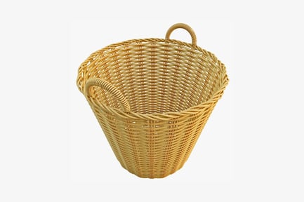 Preview: Woven basket with curved handles