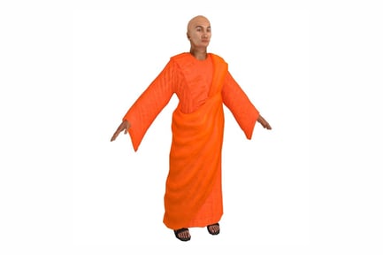 Preview: Meditative Bhikkhu: Orange Robed Monk