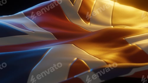 Preview: United Kingdom / UK Flag Close up Low Angled Perspective