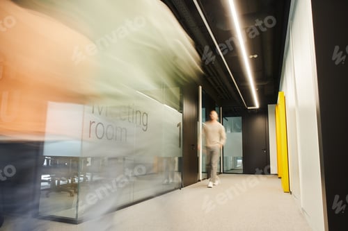 Preview: Blurred Motion in Modern Office Space