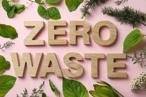 Preview: Eco friendly zero waste concept on pink background