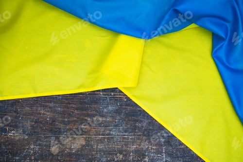 Preview: National flag of Ukraine fabric textile background