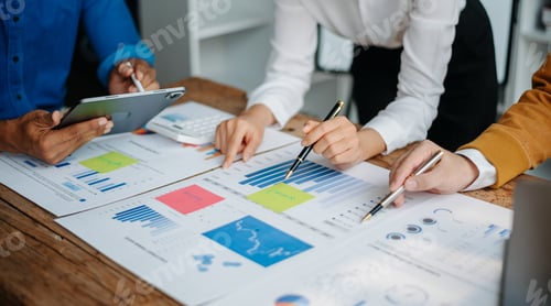 Preview: Business People Planning Strategy Analysis Office Concept. writing notes about sticky notes