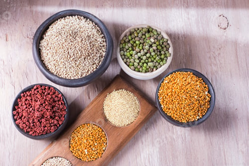 Preview: Different super foods organized as a collection on the table