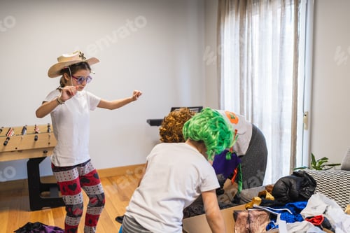 Preview: Children Play Dressing Up in Living Room