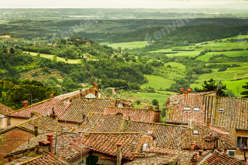 Preview: View of the valley spring in Volterra, Italy