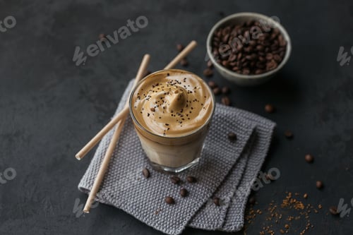 Preview: Dalgona whipped coffee, instant, cream, iced coffee
