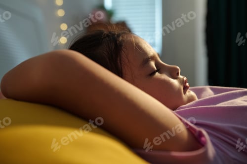 Preview: Girl Sleeping On Pillow In Bedroom