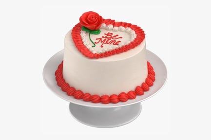 Preview: Romantic Heart Cake with Rose