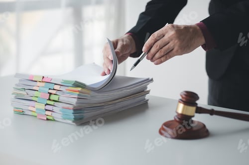 Preview: Lawyers, lawyers in the office and legal documents for use in arguing and planning cases for clients
