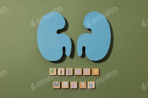 Preview: Kidney moon concept, kidneys on a green background.