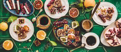 Preview: Turkish traditional lokum sweet delight with Turkish coffee