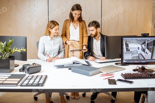 Preview: Office employees having some creative work at the architectural bureau