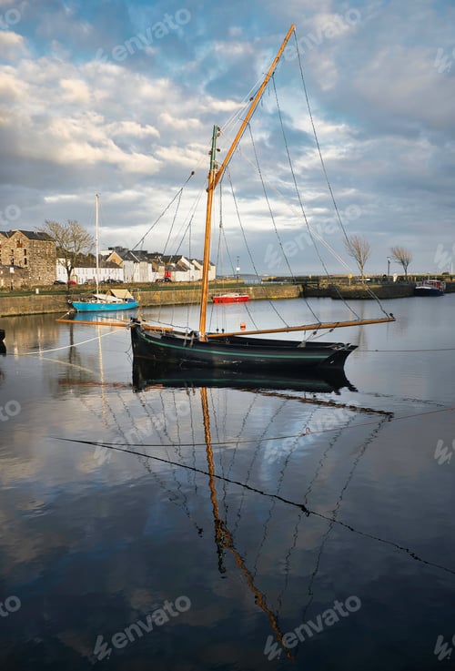Preview: Old wooden fishing boat named Galway hooker