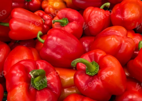 Preview: Pile of Fresh Red Bell Peppers