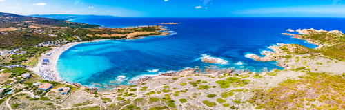 Preview: La Marinedda beach from drone in summer, north Sardinia, Europe