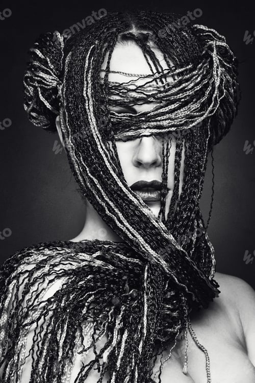 Preview: Girl with many small braids