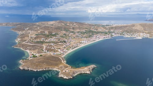 Preview: Aerial view of Avsa island, Turkey. Avsa Island view from sea in Turkey.