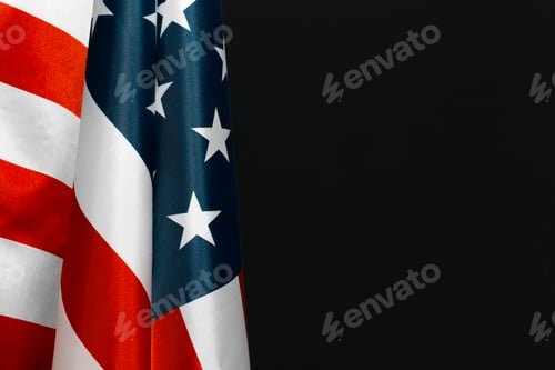 Preview: Vintage American flag on a chalkboard with space for text
