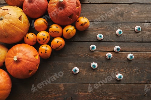 Halloween Fun: Pumpkins, Oranges, and Spooky Eyeballs