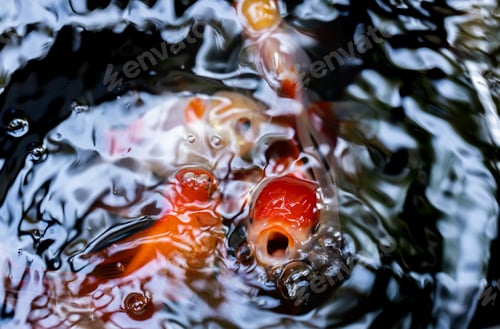 Preview: goldfish isolated on a dark black background