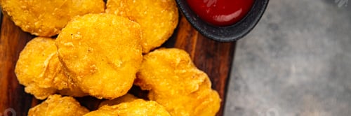 Preview: nuggets chicken meat deep fried fresh meal food snack on the table copy space food background rustic