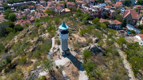 Preview: Plovdiv, Bulgaria, 03 August 2025, the clock tower on Sahat Tepe hill