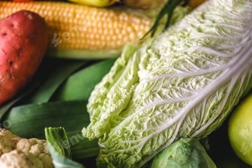 Preview: Chinese cabbage close-up, macro shot with soft focus.