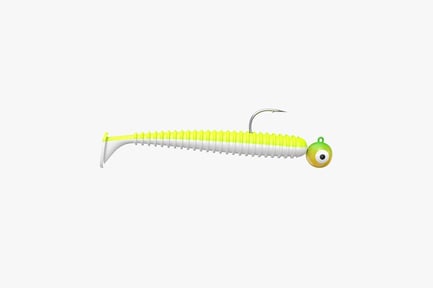 Preview: Dual-Tone Ribbed Jelly Worm Fishing Lure with Jighead