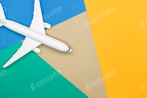 Preview: Model plane,airplane on pastel color background