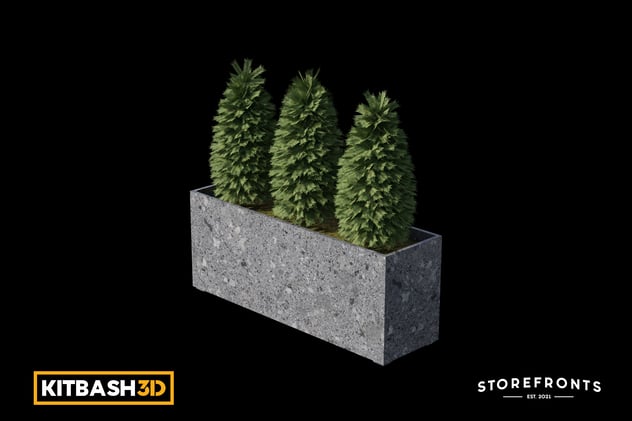 Kitbash: Storefronts - Potted Small Tree 3D, Incl. plant & tree - Envato