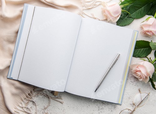 Preview: Flat lay women's office desk.
