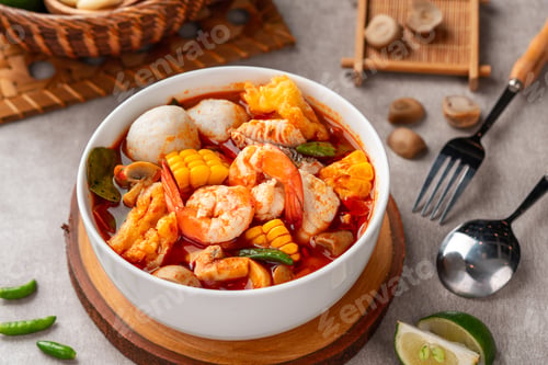 Preview: Shrimp soup bowl, Tom yum or tom yam