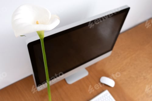 Preview: Work space for woman. Freelance. Minimalism