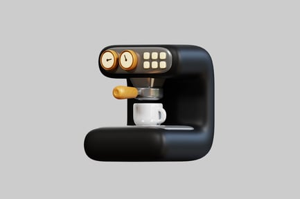 Preview: Coffee machine with round base and control panel