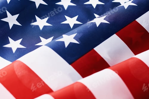 Preview: Close up of waving national usa american flag as a background.