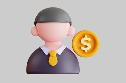 Preview: Cartoon character with a dollar coin