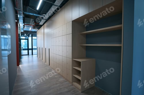 Preview: Empty corridor in the coworking area of the office center