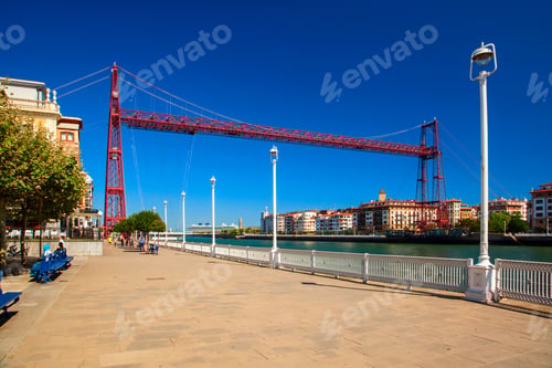 Preview: Low-angle view of the amazing Biscay bridge in the basque country